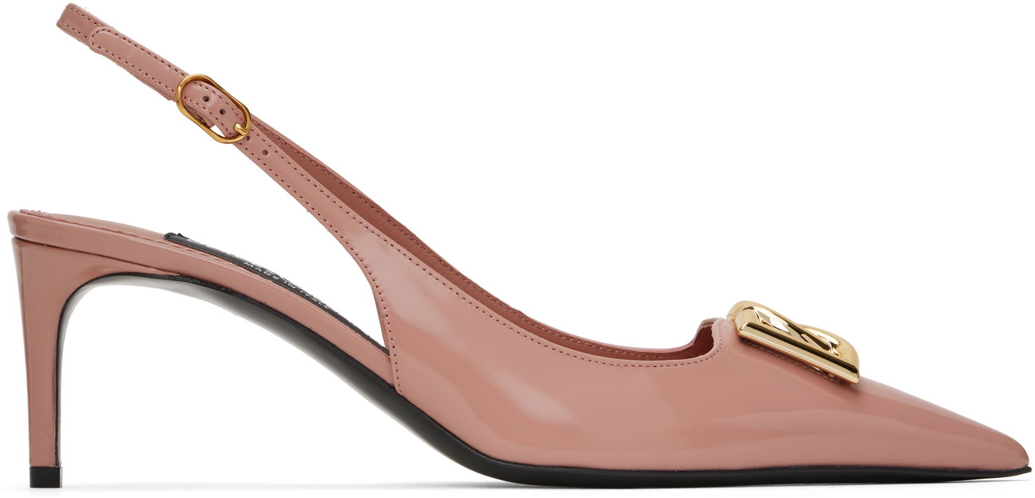 Tenisky a topánky Dolce & Gabbana Dolce&Gabbana Polished Calfskin Slingback Heels Ružová | CG0894 A1037, 0