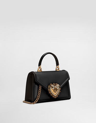 Taška cez rameno Dolce & Gabbana Small Smooth Calfskin Devotion Shoulder and Crossbody Bag Čierna | BB6711AV89380999, 2
