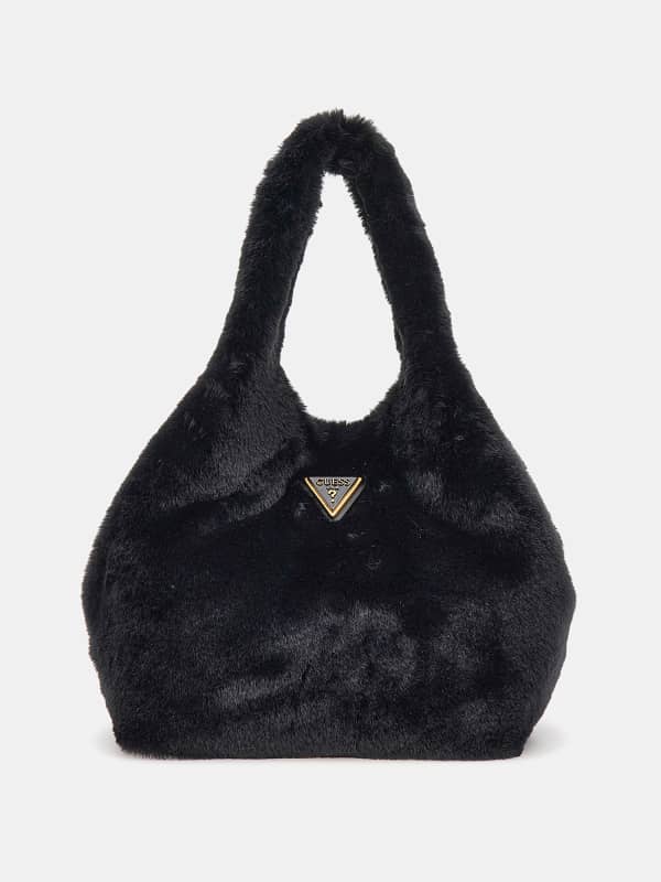 Tote bag GUESS Faux Fur Shopper Bag Čierna | HWWB9355220, 0