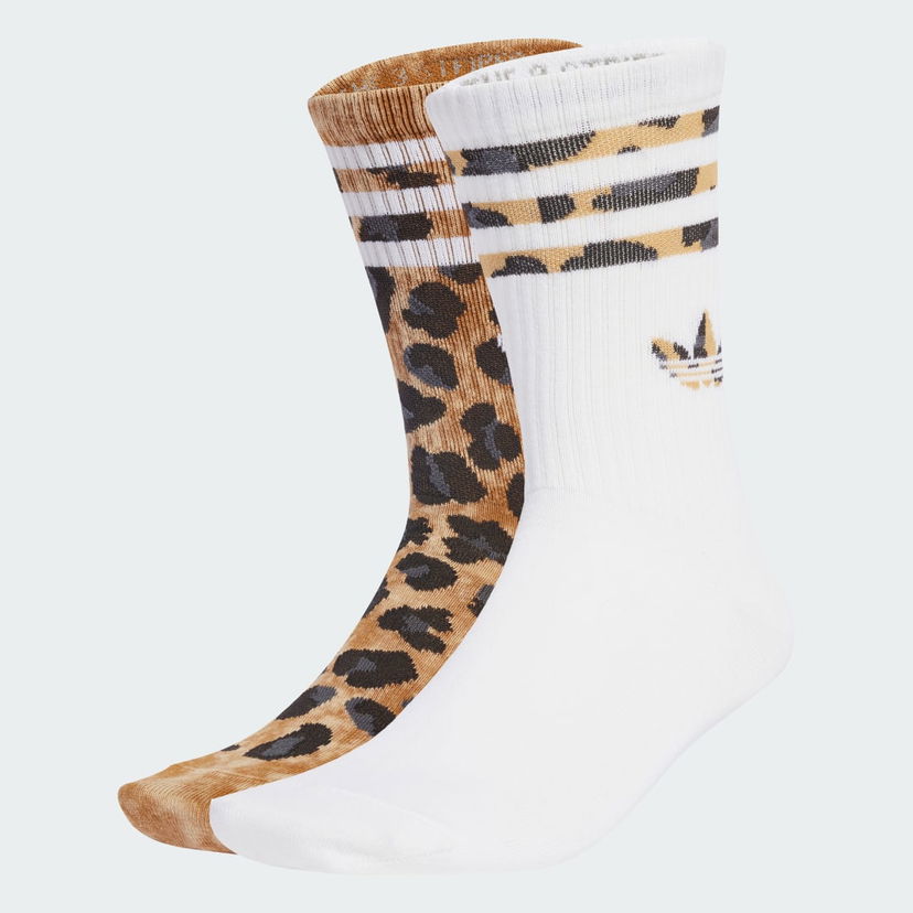 Ponožky adidas Performance Leopard Print Crew Socks 2 Pairs Biela | JV7855