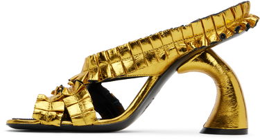 Doplnky Dries Van Noten Dries Van Noten Ruffled Heeled Sandals Metalická | WS251-1566-207, 2