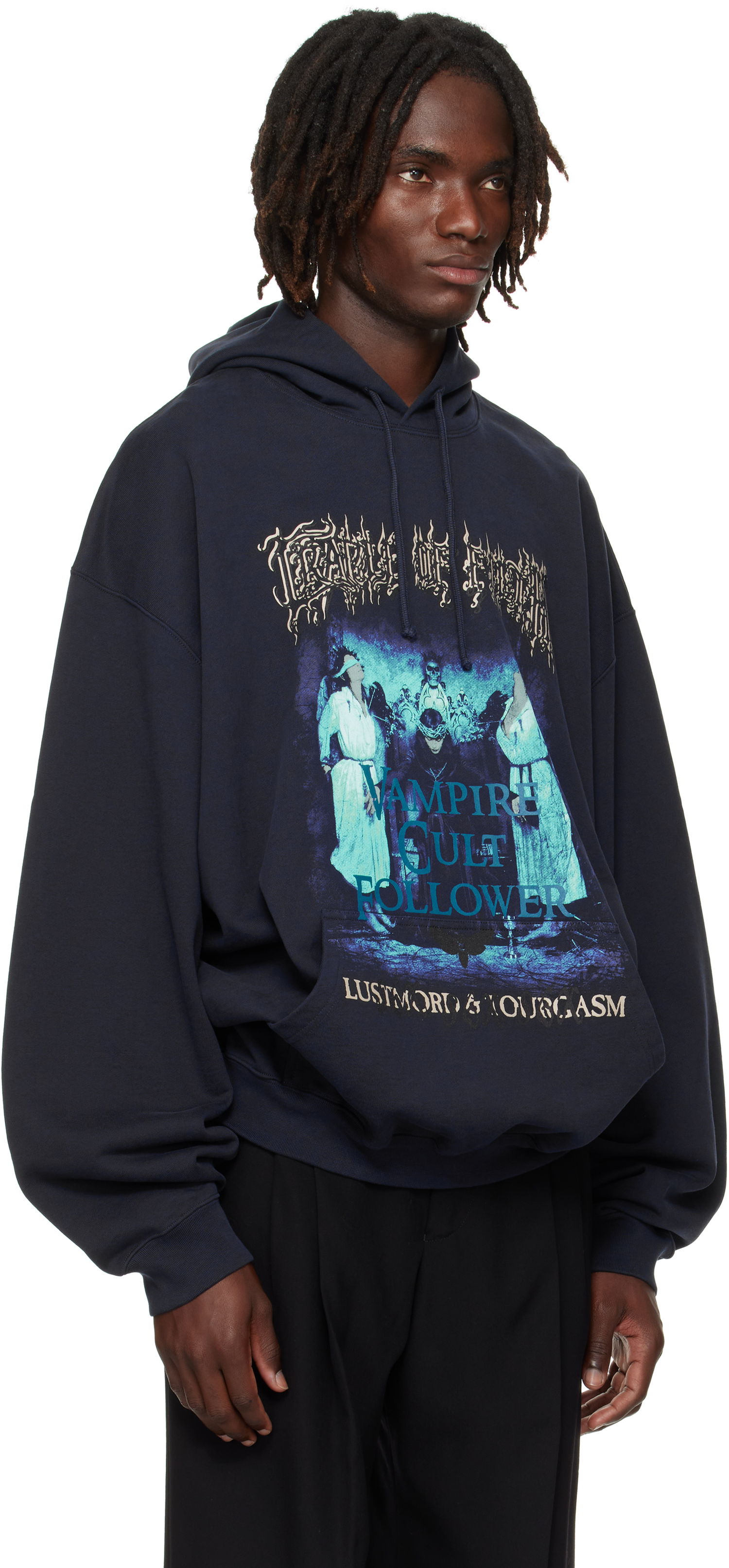 Mikina VETEMENTS Vetements Cradle of Filth 'Vampire Cult' Oversized Hoodie Navy | UCF76HD700N, 1