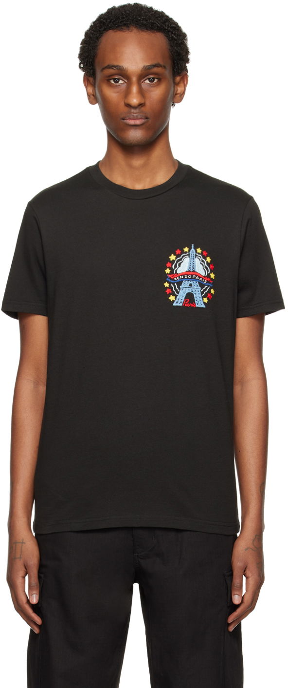 Tričko KENZO Paris Drawn Varsity T-Shirt Čierna | FE55TS2714SG, 0