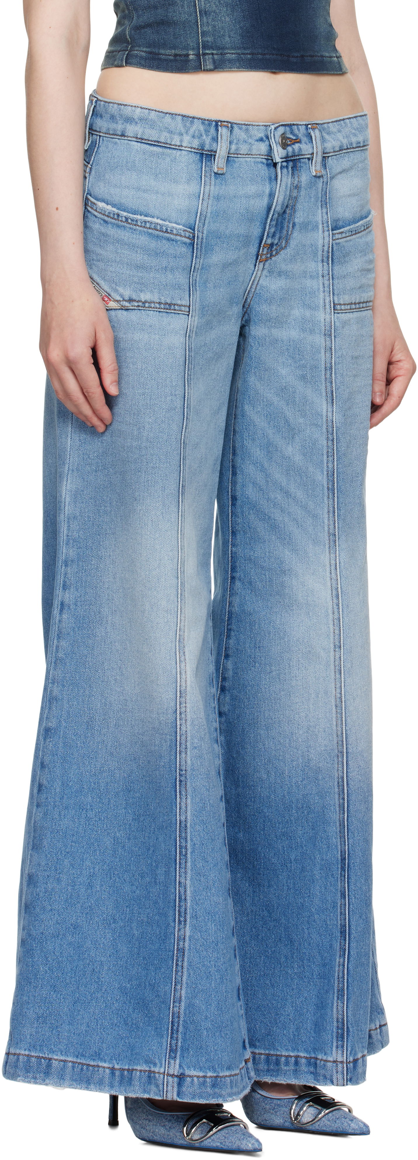 Džínsy Diesel D-Akii Flare Jeans Modrá | A12808 0CLBA, 1