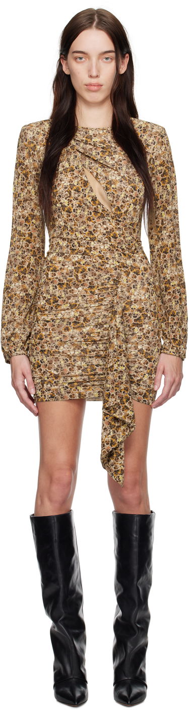 Šaty ISABEL MARANT Isabel Marant Vinia Draped Mini Dress Hnedá | RO0607FA-B3K02I, 0