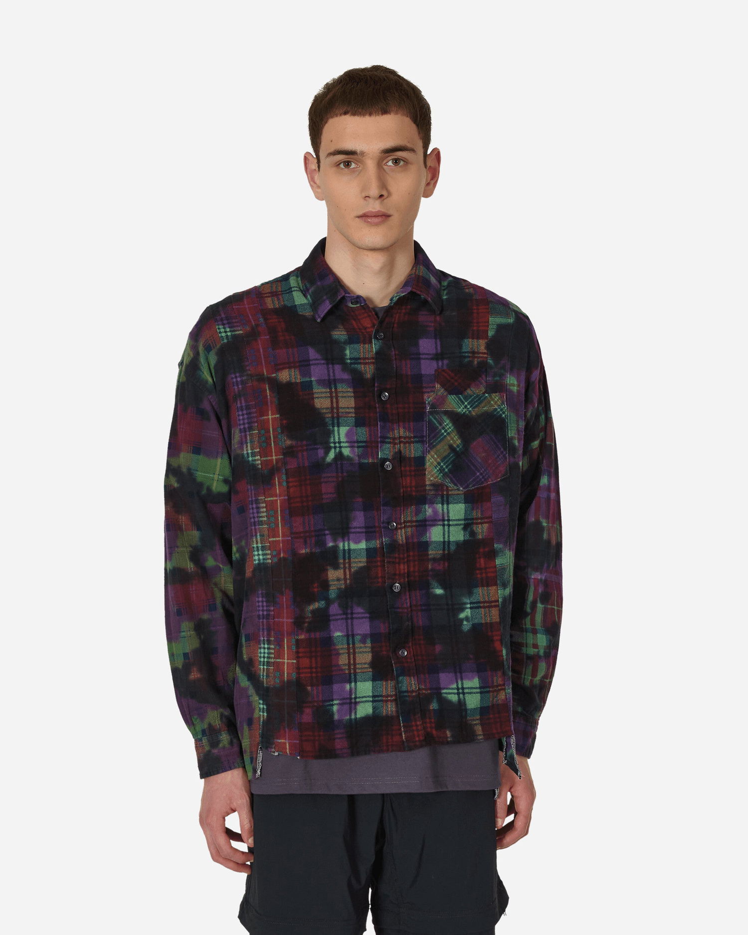 Košeľa Needles 7 Cuts Wide Uneven Dye Flannel Shirt Rôznofarebný | MR350 1003, 1