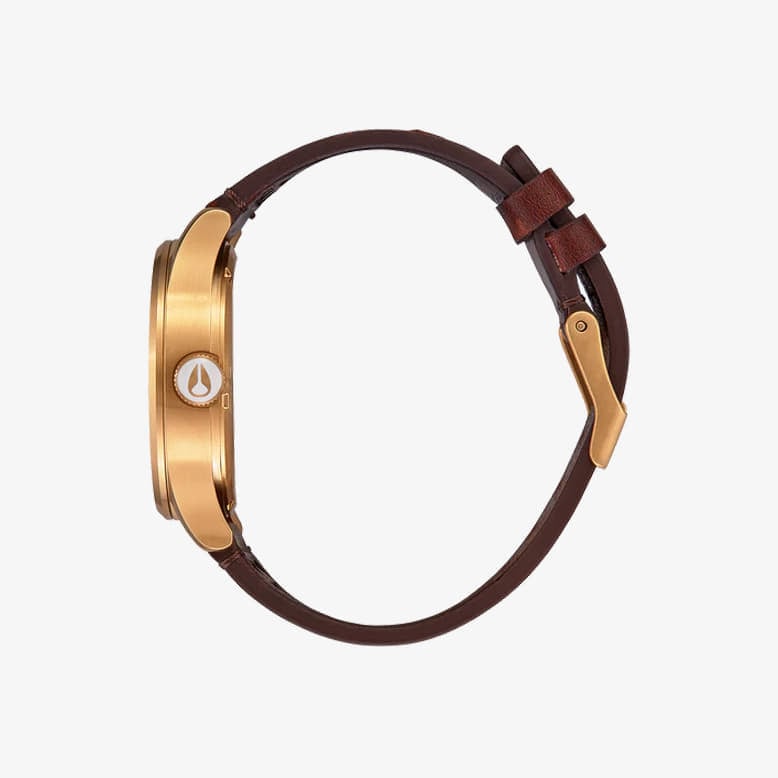 Hodinky Nixon Sentry Leather Watch Gold/ Indigo/ Brown Universal Hnedá | A1055033, 1