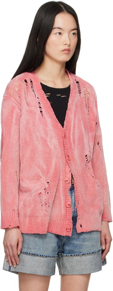Sveter R13 R13 Distressed Boyfriend Cardigan Ružová | R13WY237-Y201B, 1