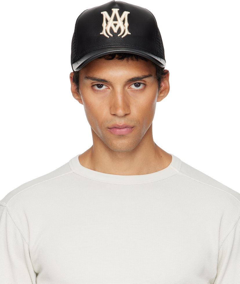 Šiltovka AMIRI AMIRI MA Leather Trucker Cap Čierna | AMHATR1039