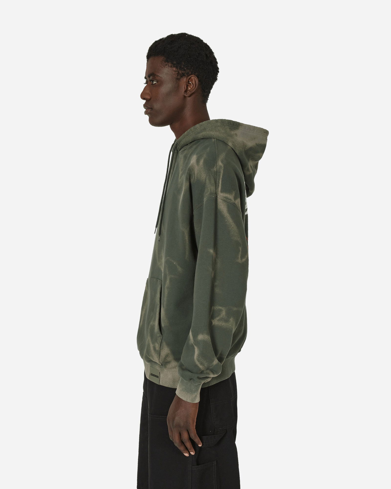 Tie-Dye Hooded Sweatshirt Olive Drab