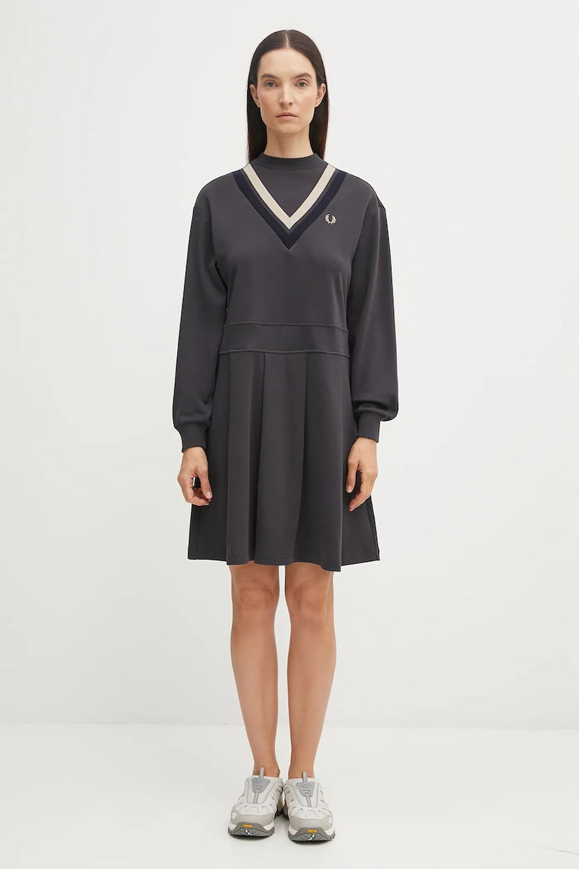 Šaty Fred Perry Fred Perry Mini Dress Šedá | D1178