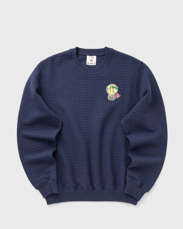 Mikina Casablanca Grid Laurel Patch Sweatshirt Navy | AW25-JTP-420-02, 1