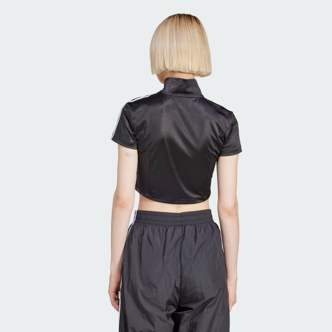 Crop Top adidas Originals Short Sleeve Track Top Čierna | JD0277, 1