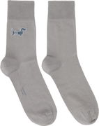 Cotton Crew Socks With Dog Embroidery