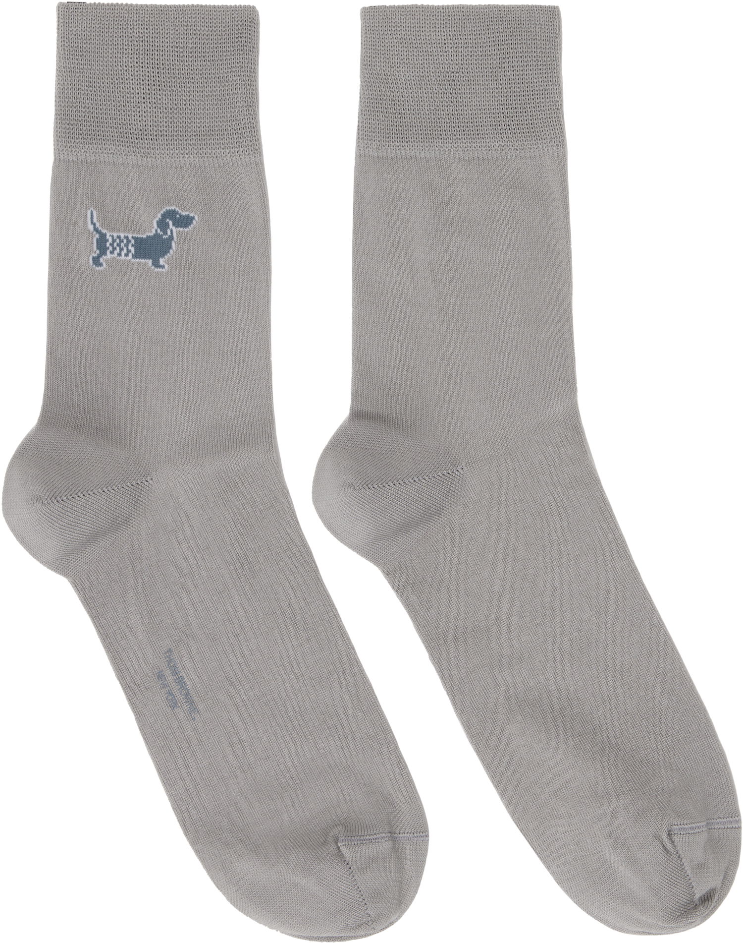 Ponožky Thom Browne Cotton Crew Socks With Dog Embroidery Šedá | FAS220A-Y3012, 0