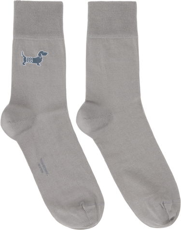 Ponožky Thom Browne Cotton Crew Socks With Dog Embroidery Šedá | FAS220A-Y3012, 0