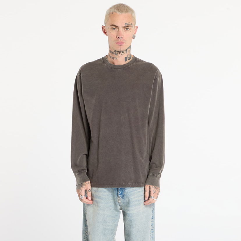 Tričko Vans Washed Crewneck Long-Sleeve T-shirt XXL Šedá | VN000PFKEMV1