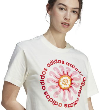 Crop Top adidas Performance Floral Graphic T-Shirt Biela | IM2391, 3