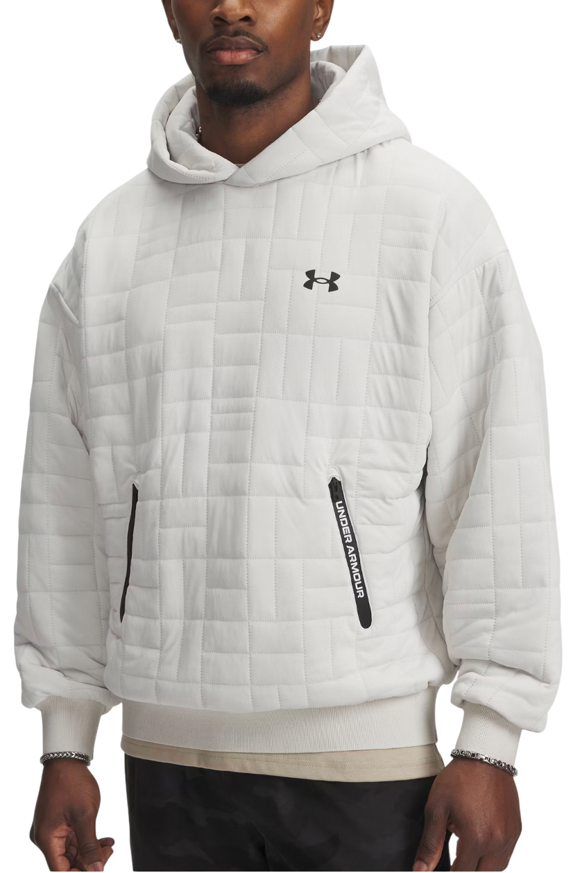 Mikina Under Armour Unstoppable Fleece Textured Quilted Hoodie Biela | 6003867-110, 0