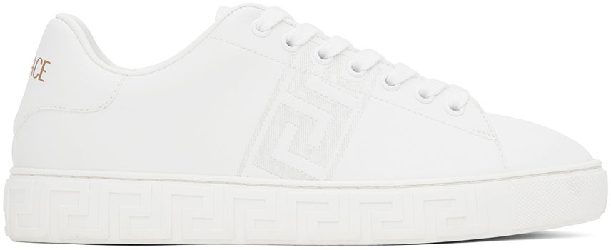 Tenisky a topánky Versace White Embroidered Greca Sneakers Biela | 1014460_1A00776, 0