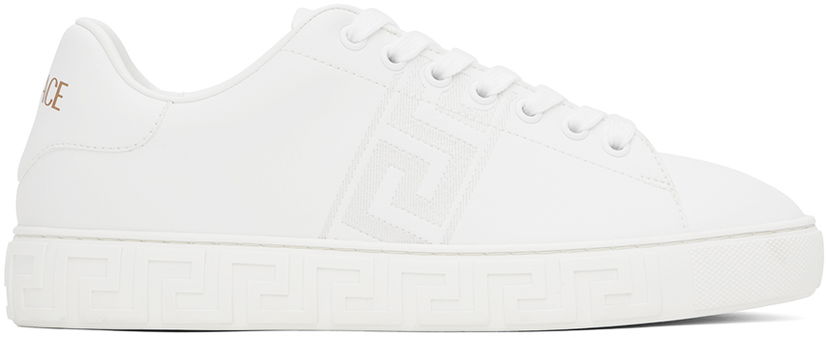 Tenisky a topánky Versace White Embroidered Greca Sneakers Biela | 1014460_1A00776