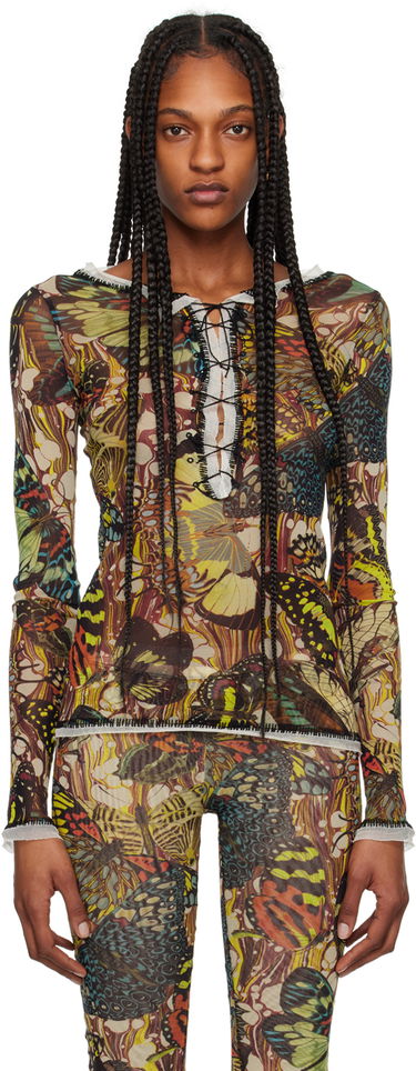 Body Jean Paul Gaultier Butterfly Print Lace-Up Long Sleeve Top Rôznofarebný | 24/25-F-TO133-T545-1090, 0