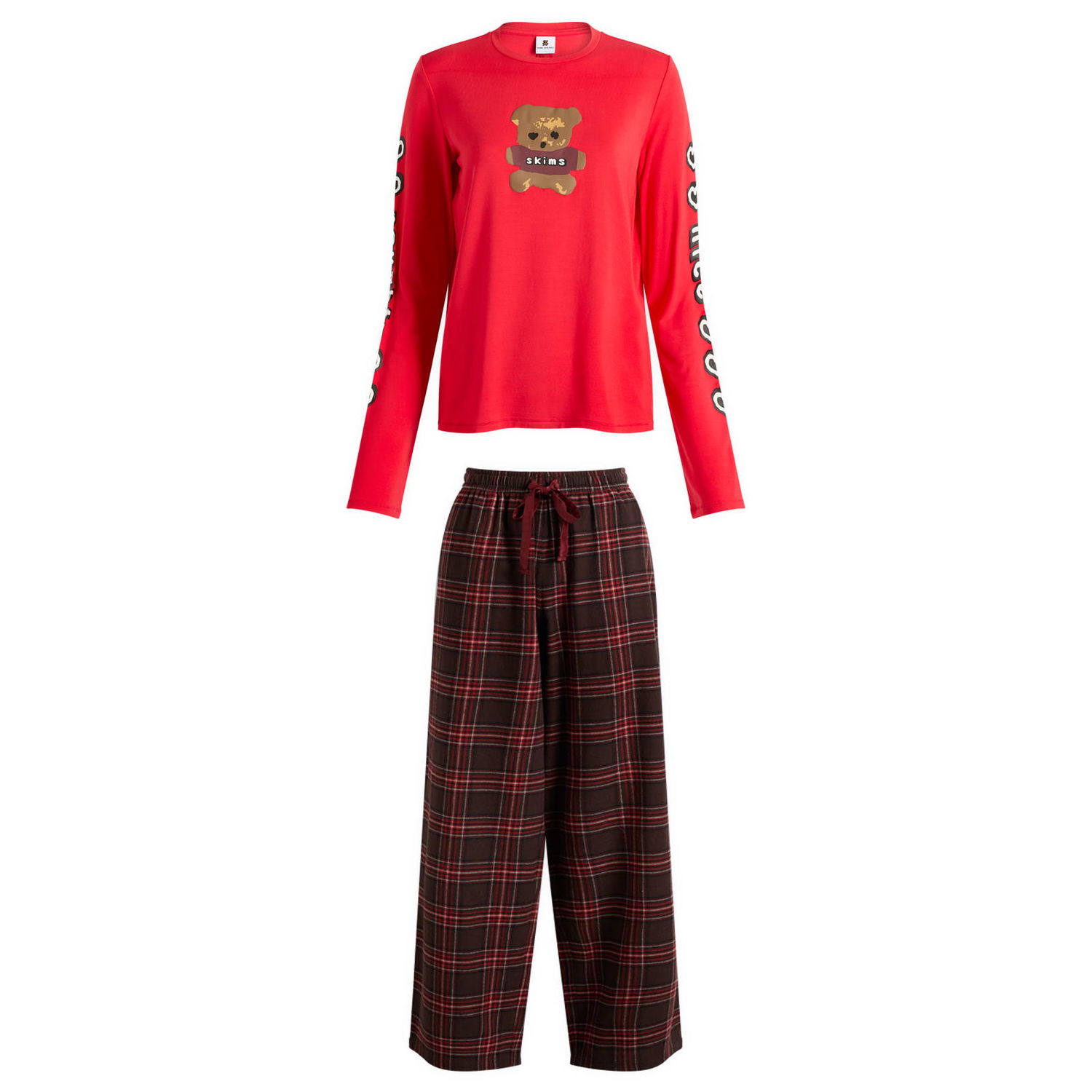 Pyžamo SKIMS SKIMS x CPFM Long Sleeve & Flannel Pant Sleep Set Teddy Bear Print Rôznofarebný | ST-SET-10060W-RBP, 0