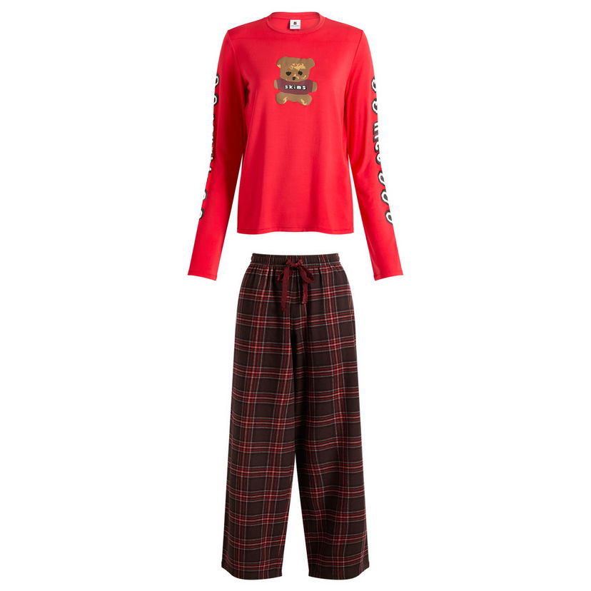 Pyžamo SKIMS SKIMS x CPFM Long Sleeve & Flannel Pant Sleep Set Teddy Bear Print Rôznofarebný | ST-SET-10060W-RBP