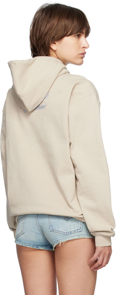 Mikina VETEMENTS College Print Hoodie Béžová | VL16HD380G, 2