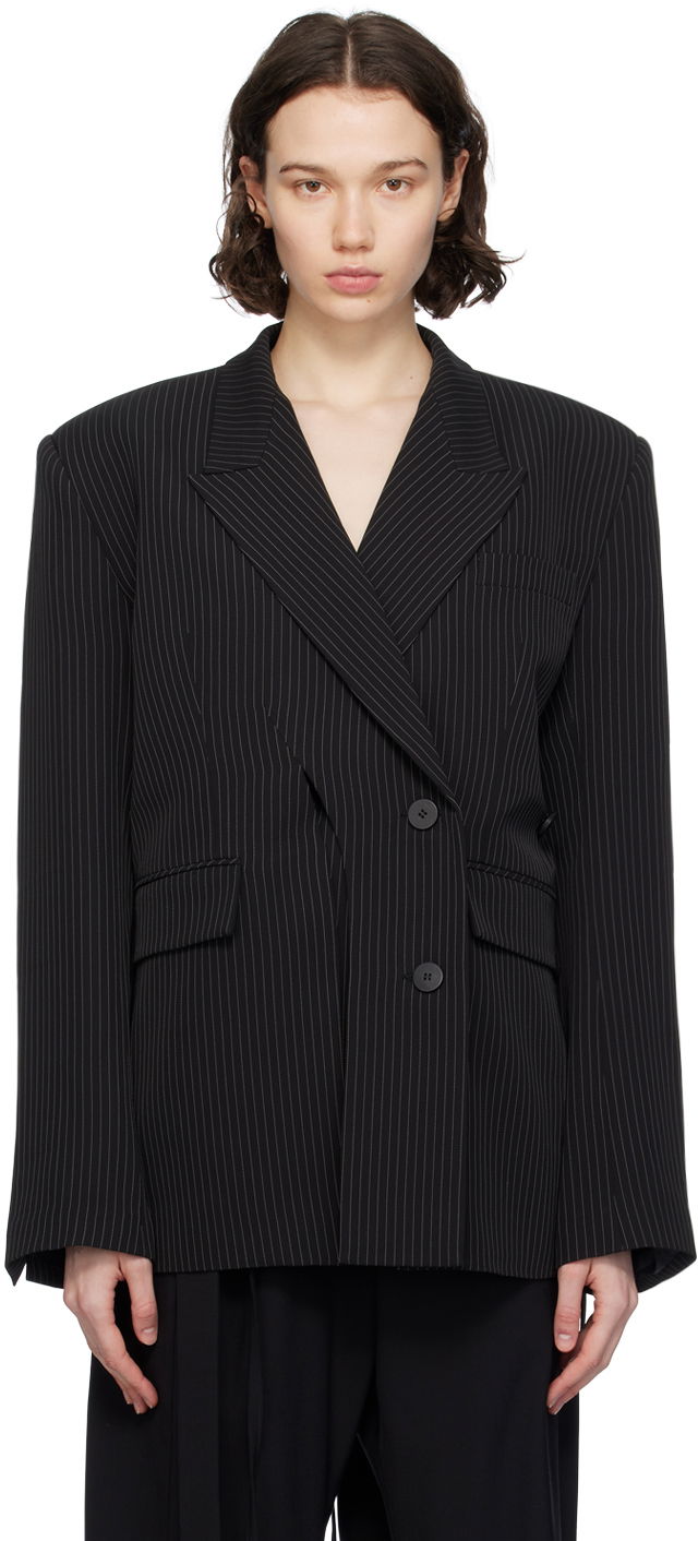Bunda Ottolinger Ottolinger Split Pinstripe Blazer Čierna | 2301612, 0
