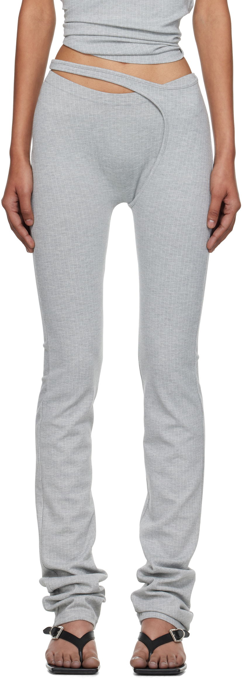Legíny Ottolinger Ottolinger Ada Pinstriped Leggings Šedá | 102-800603-04