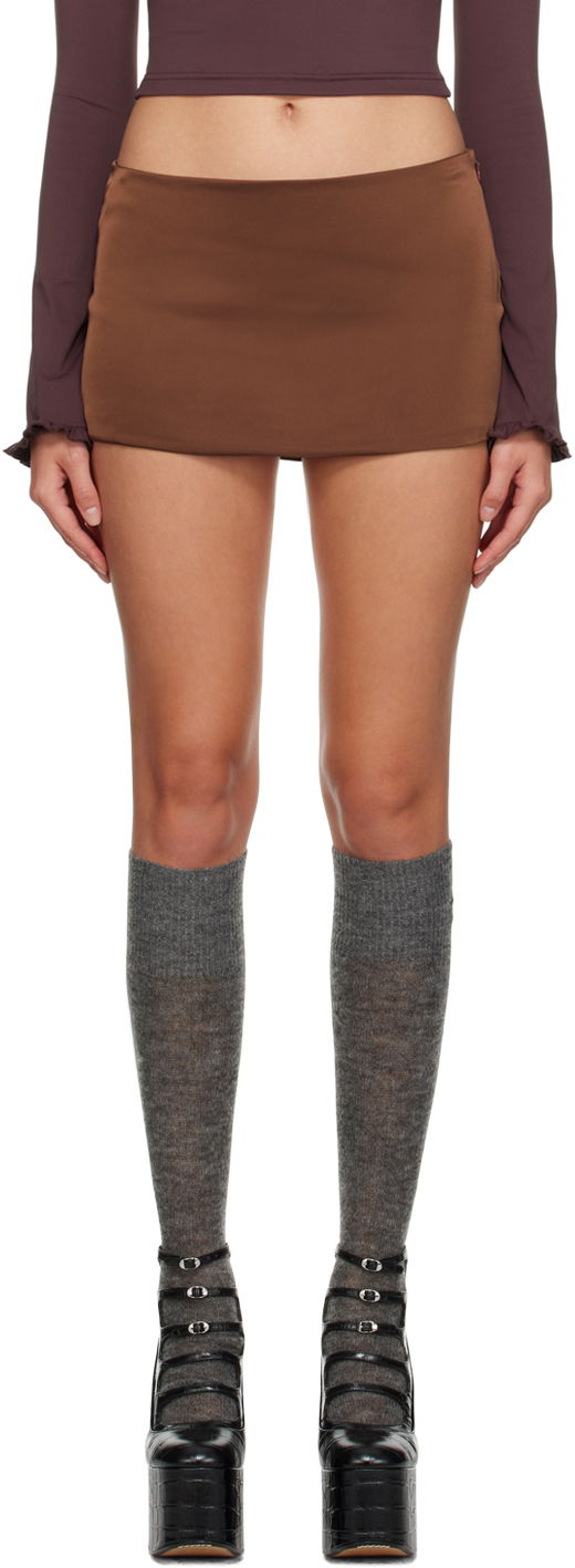 Sukňa GUIZIO Guizio Zip Miniskirt Hnedá | F23311W022, 0
