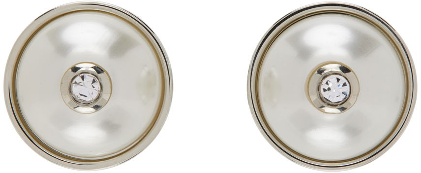 Náušnice We11done We11done Pearl with Crystal Earrings Metalická | WD-AJ3-22-517-U-SV, 0