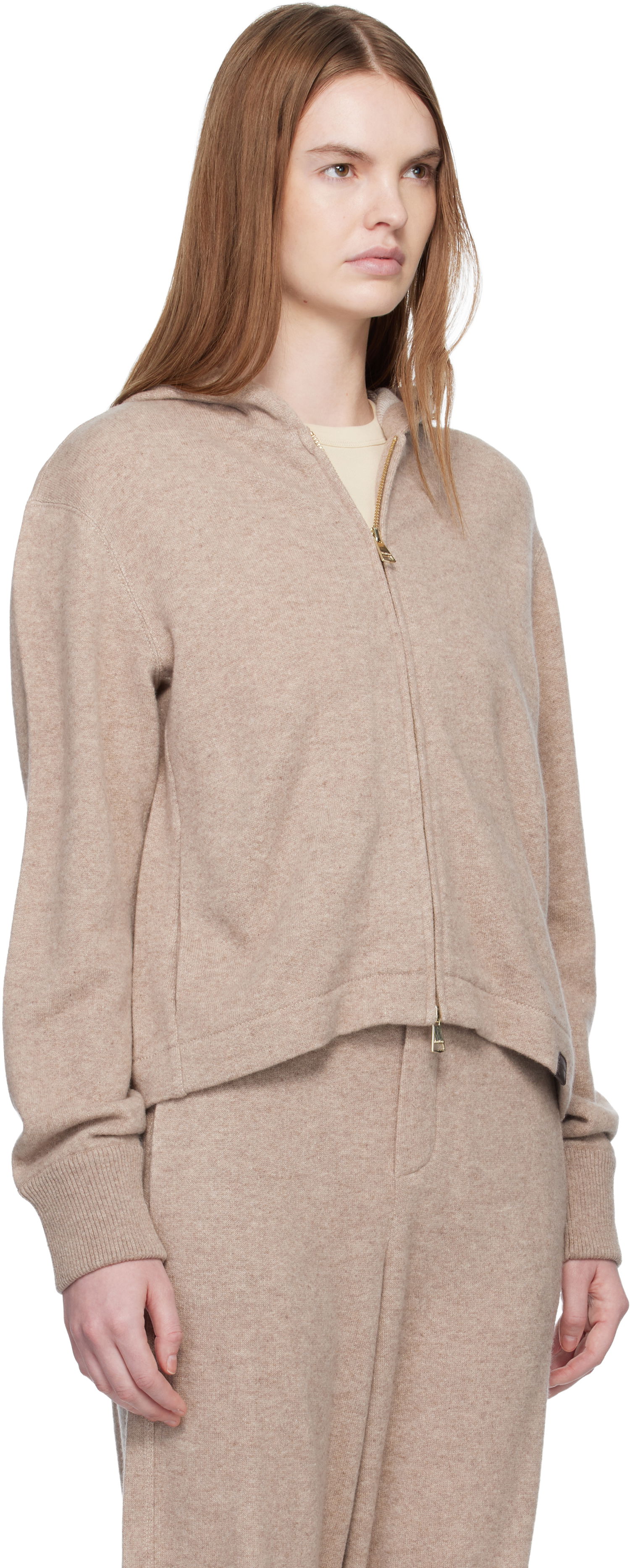 Mikina Max Mara Full-Zip Knitted Hoodie Mxpfilm Béžová | 2611921058600, 1