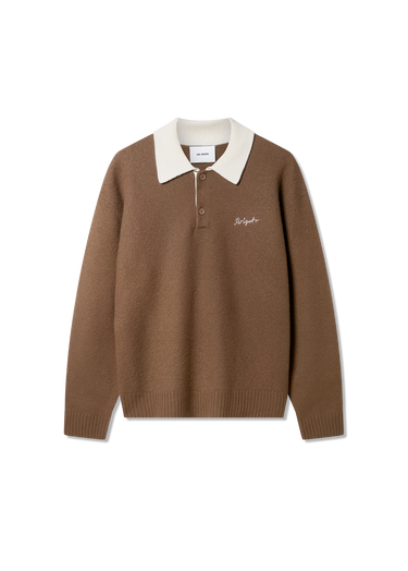 Sveter AXEL ARIGATO Sonny Knitted Polo Sweater Hnedá | A3721003, 1