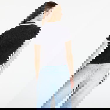 Polo tričko adidas Performance Cali Fuzzy Cropped Polo Knitted T-Shirt Čierna | KD2428, 2