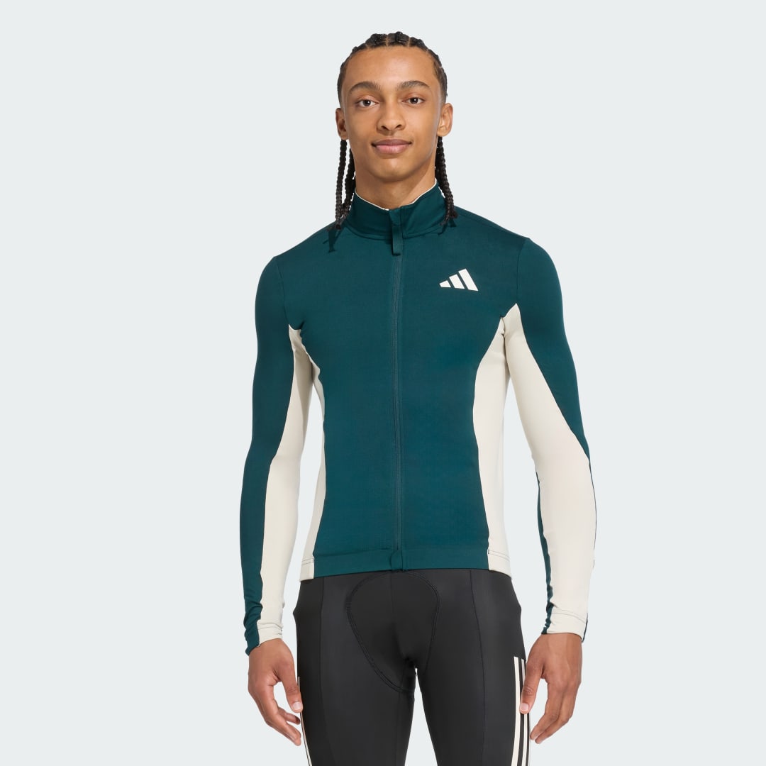 Dres adidas Performance Tempo 3-Stripes Cycling Longsleeve Jersey Zelené | JM5404, 0