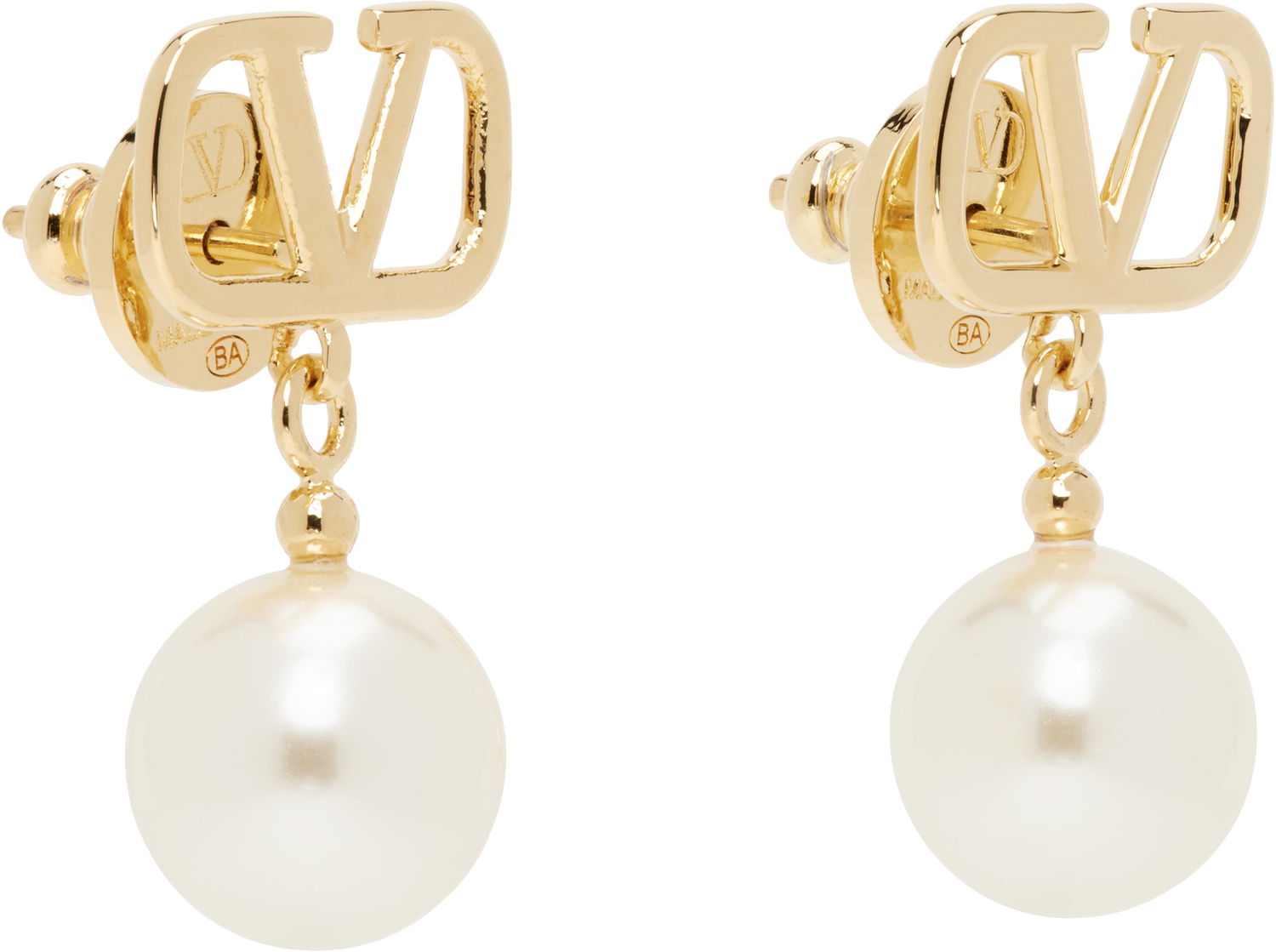 Náušnice Valentino Valentino Garavani VLogo Signature Pearl Drop Earrings Metalická | 6W2J0E36UXM, 1
