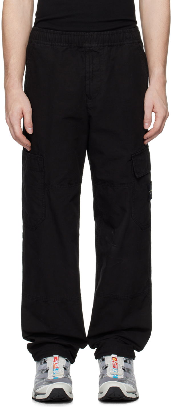 Black Relaxed-Fit Cargo Pants