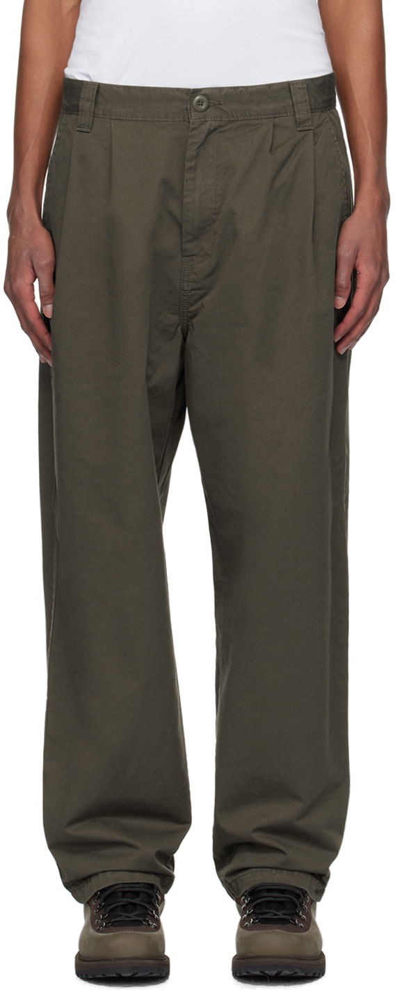 Nohavice Carhartt WIP Merrick Relaxed Fit Cotton-Twill Trousers Zelené | I033759, 0