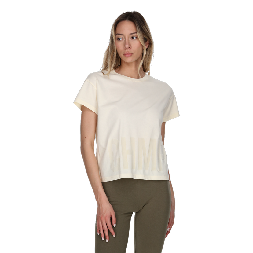 Tričko Champion Short-sleeved Round Neck Cotton T-Shirt with Textured Print VELOUR Béžová | 117331-YS014
