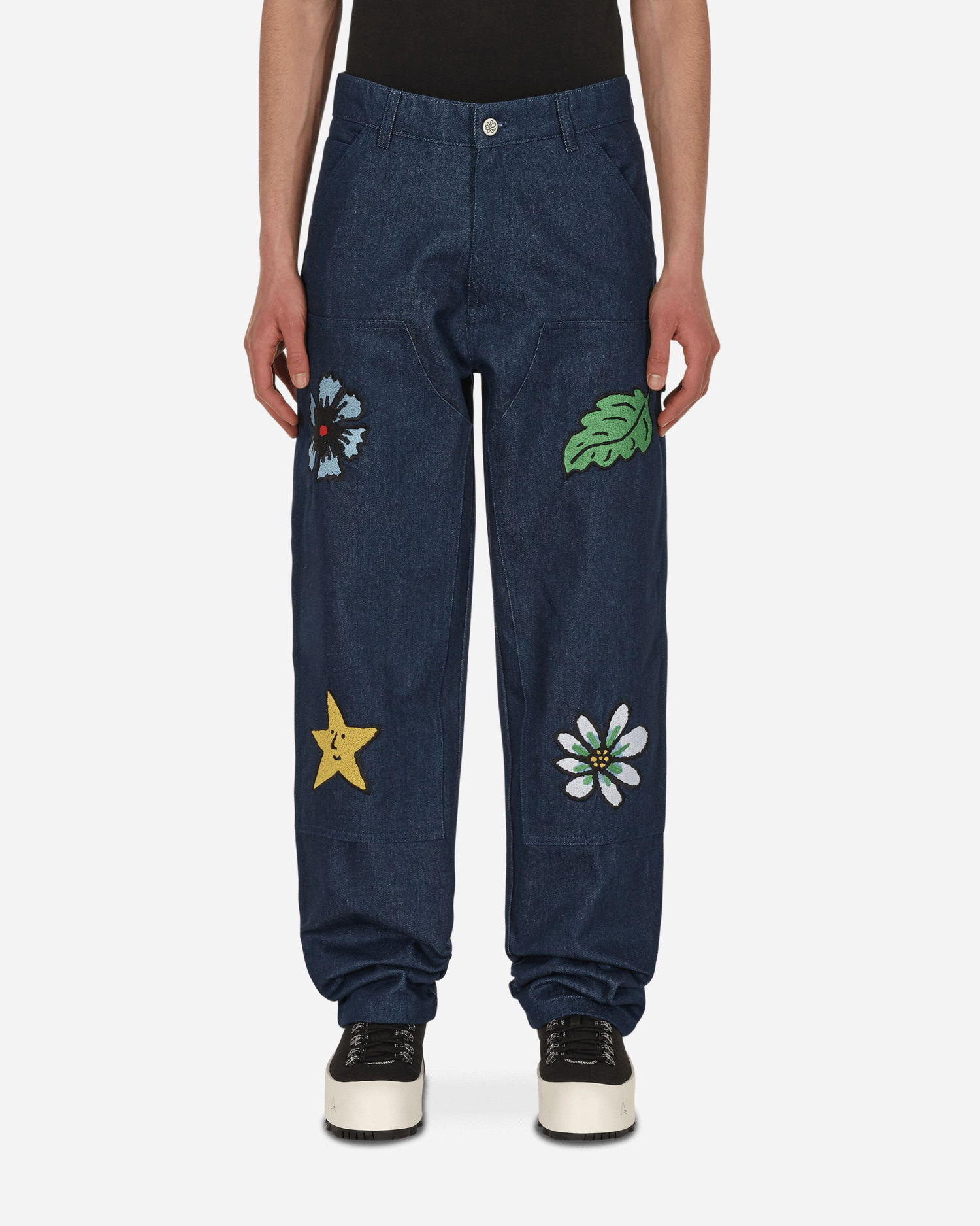 Nohavice Sky High Farm Embroidered Workwear Denim Pants Navy | SHF01P002 1, 0