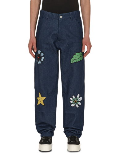 Nohavice Sky High Farm Embroidered Workwear Denim Pants Navy | SHF01P002 1