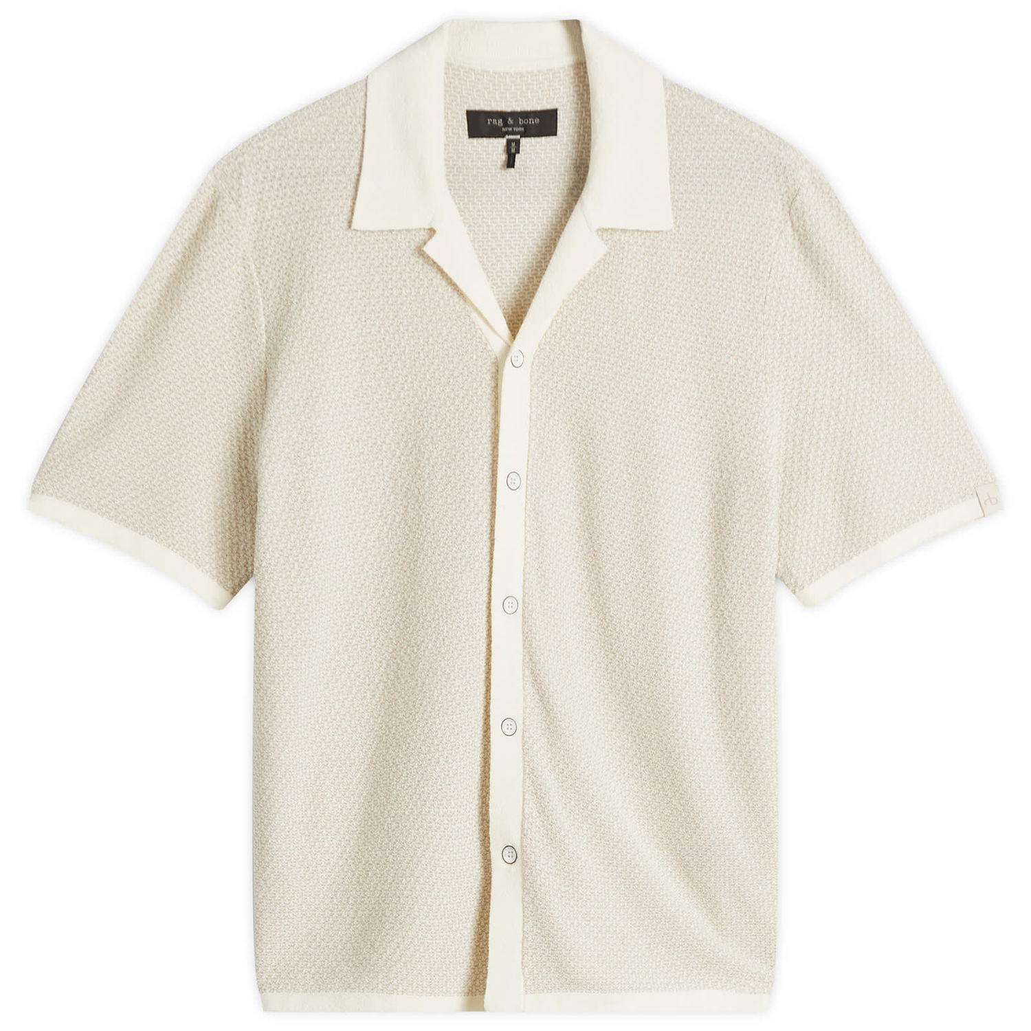 Košeľa rag & bone Rag & Bone Avery Zig-Zag Towelling Shirt, Size Large Biela | MBS25S036YF36-IVO, 1