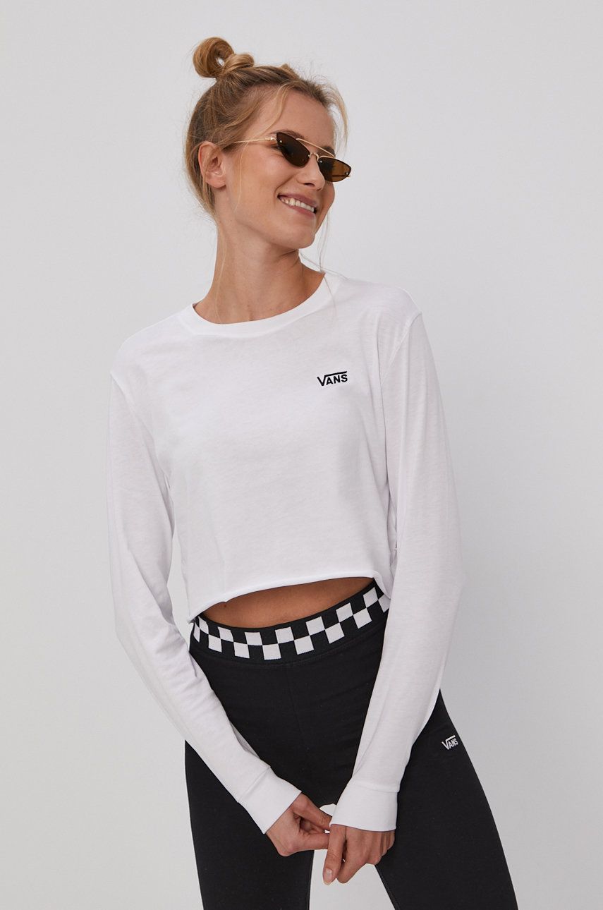 Crop Top Vans Cropped Tee Biela | VN0A4OUQWHT1, 0