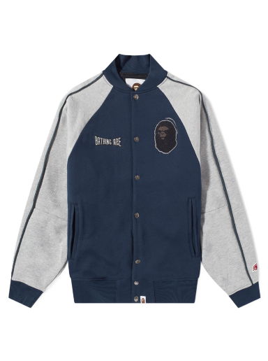 Bunda BAPE Sweat Varsity Jacket Navy Navy | 001LJJ301017M-NVY