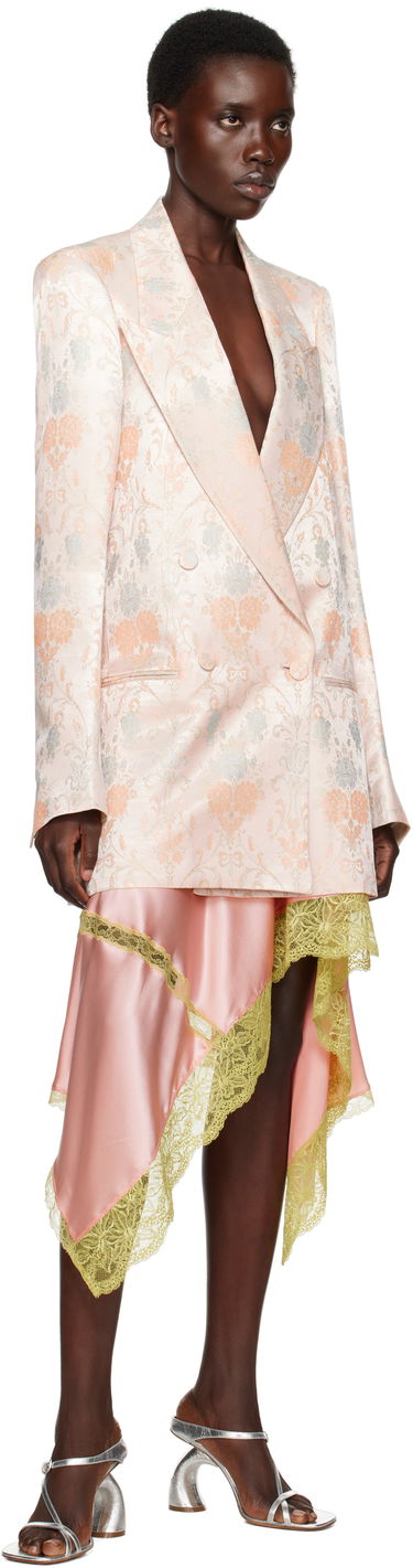 Kabáty Dries Van Noten Dries Van Noten Floral Jacquard Double-Breasted Blazer Ružová | 251-010409-1540, 3