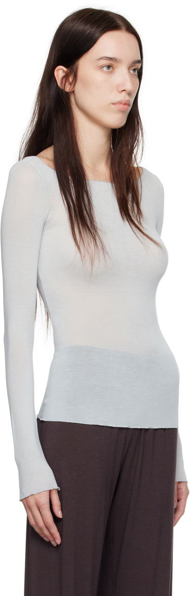 Tričko SKIMS SKIMS Sheer Modal Boat Neck Long Sleeve T-Shirt Modrá | LS-LST-6143W, 1