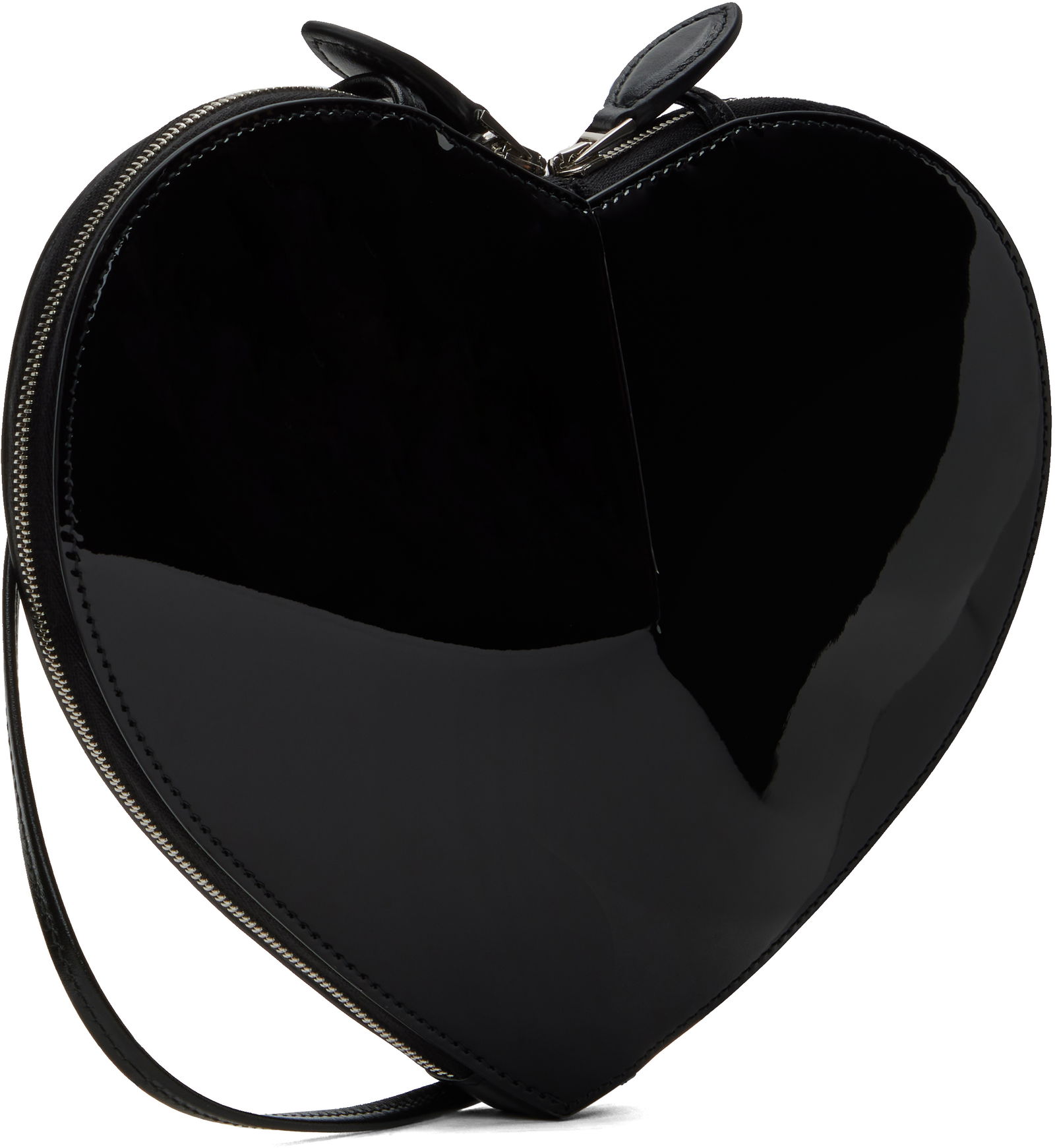 Heart Shaped Patent Leather Crossbody Bag