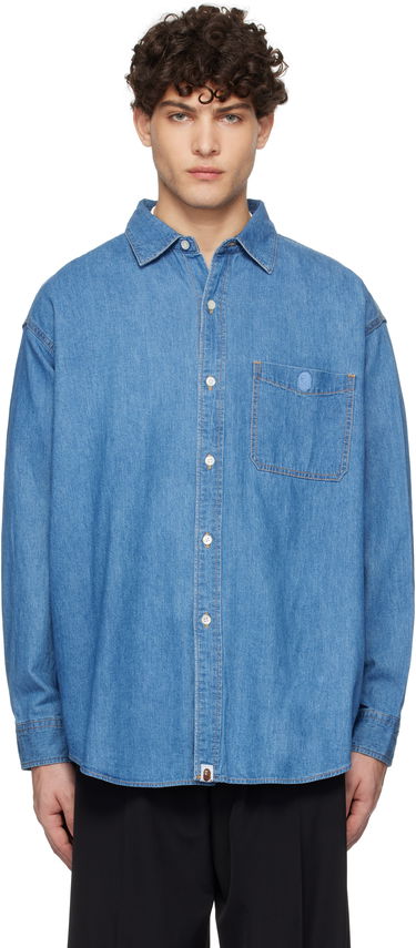 Košeľa BAPE Relaxed Fit Denim Shirt Modrá | 001SHK221003F, 0
